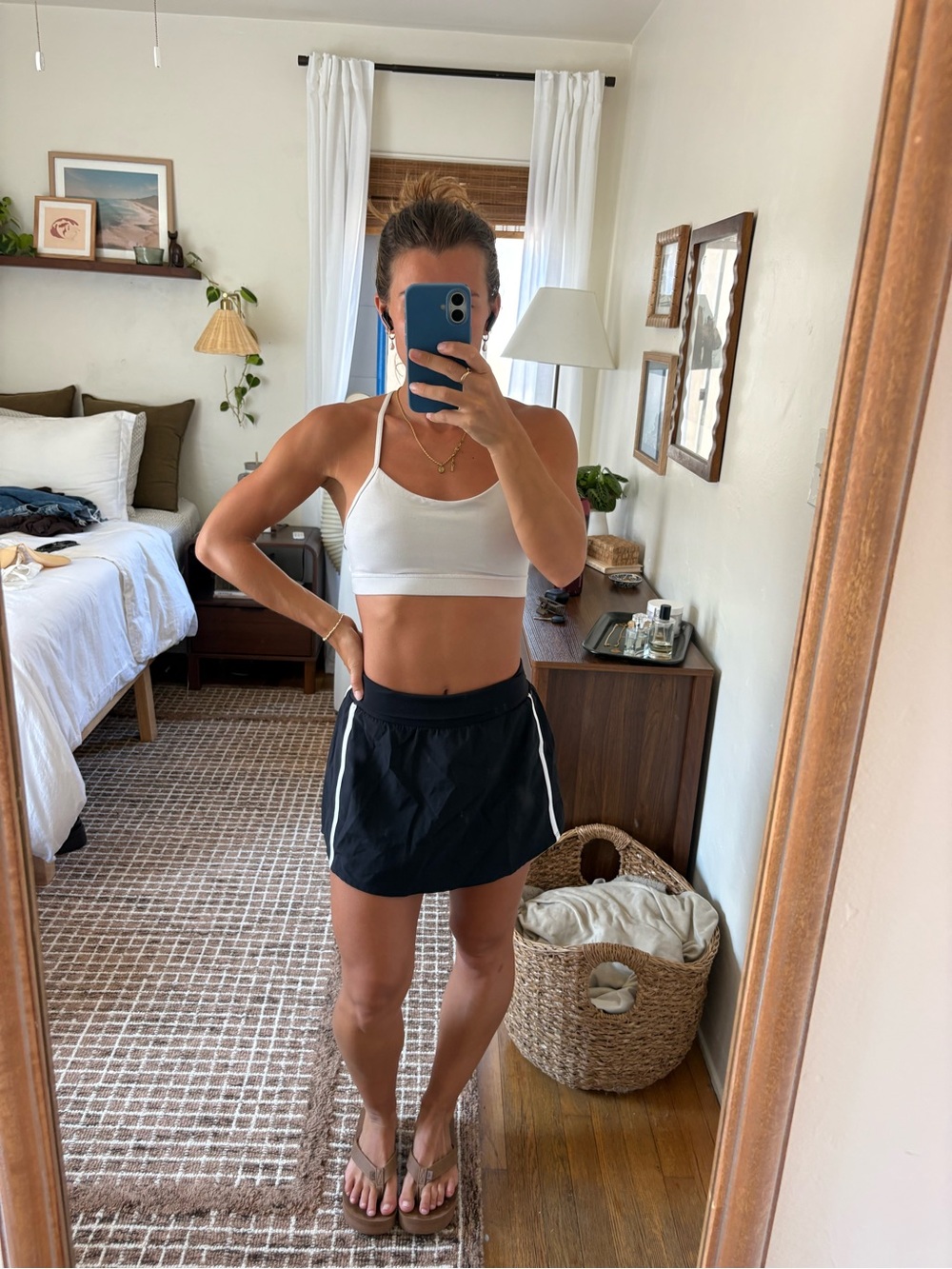 lululemon athletica Black Skort with White Side Stripes